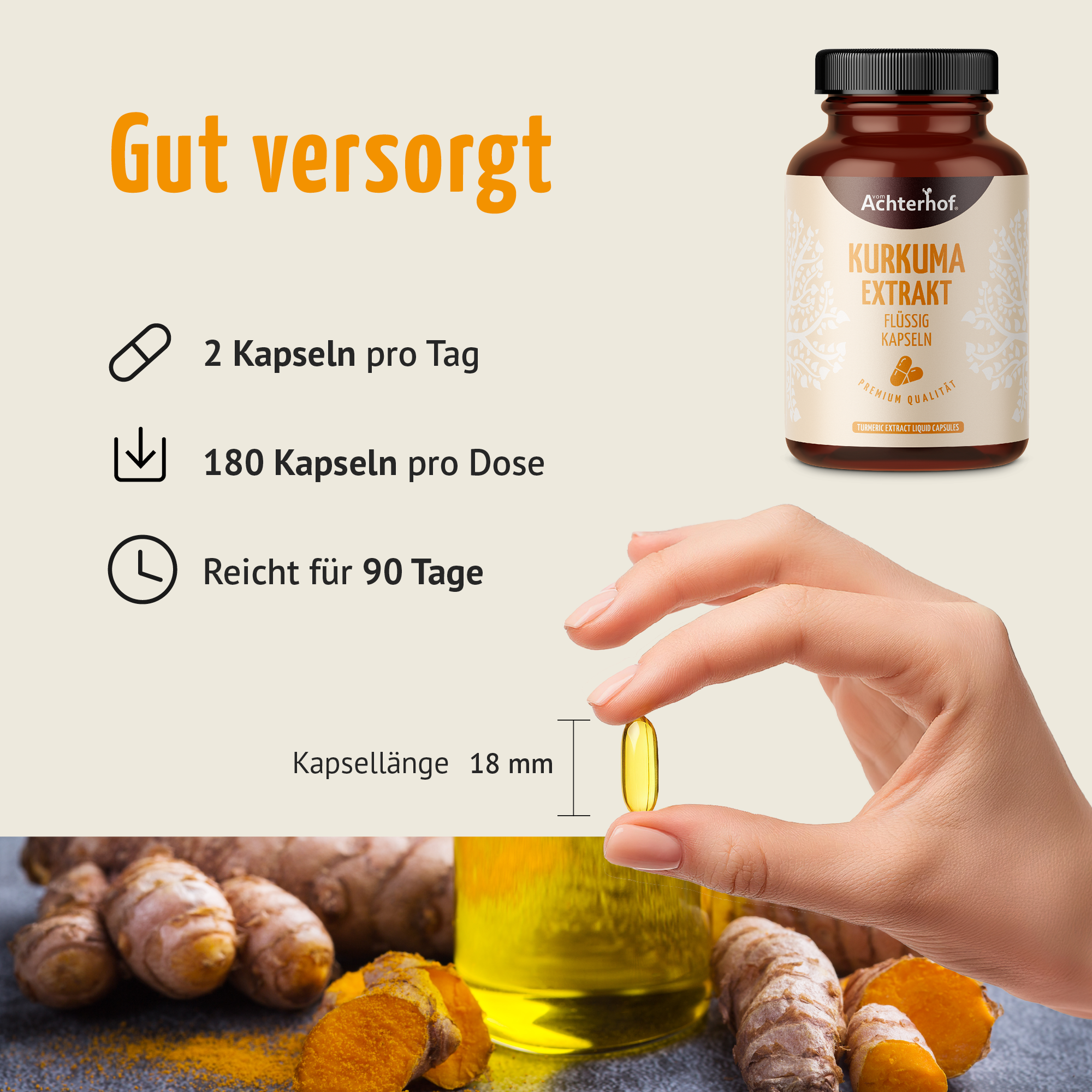 Kurkuma Extrakt Flüssig Kapseln (180 Kapseln)