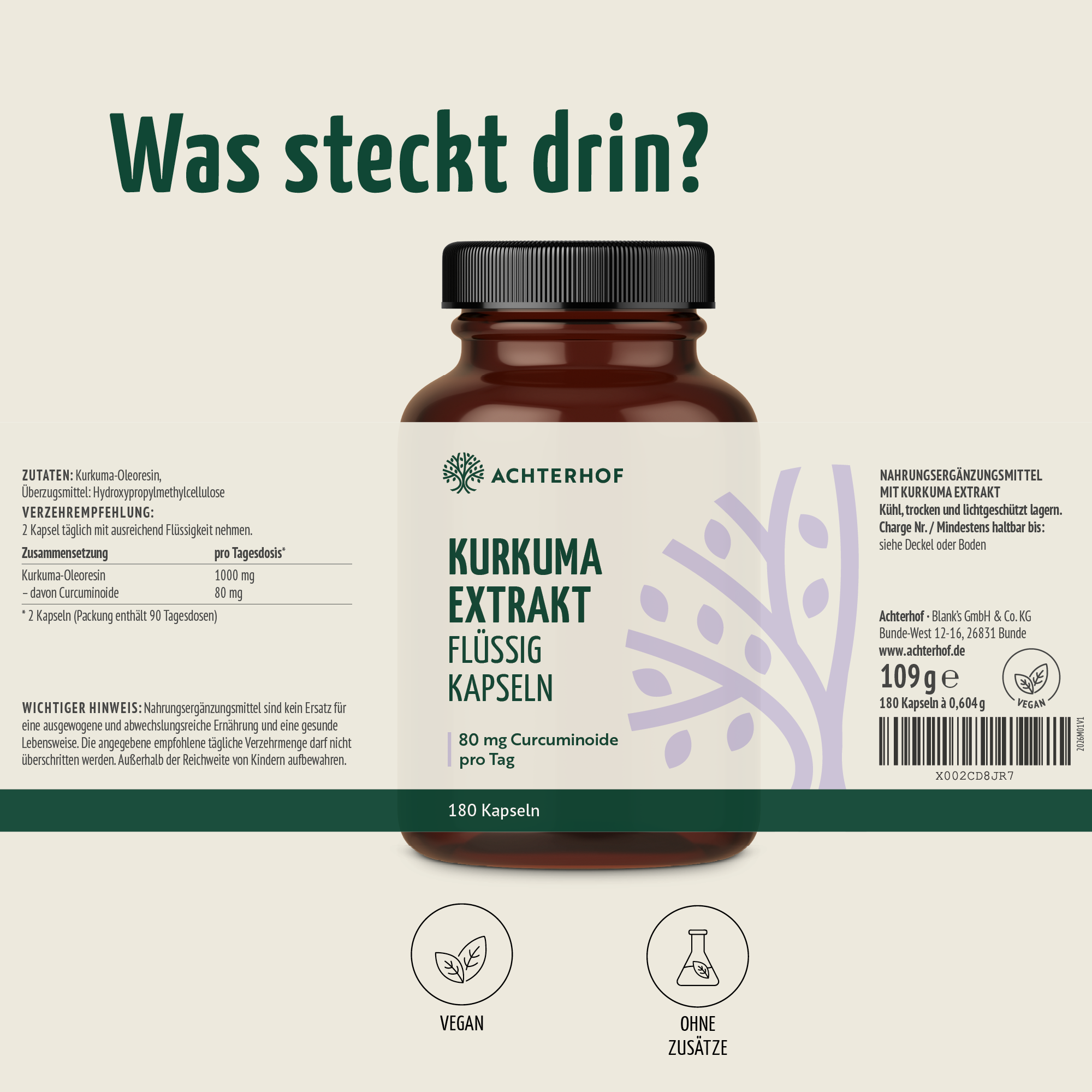 Kurkuma Extrakt Flüssig Kapseln (180 Kapseln)
