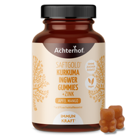 Saftgold Kurkuma Ingwer Gummies Apfel Mango + Zink (75 Stück)