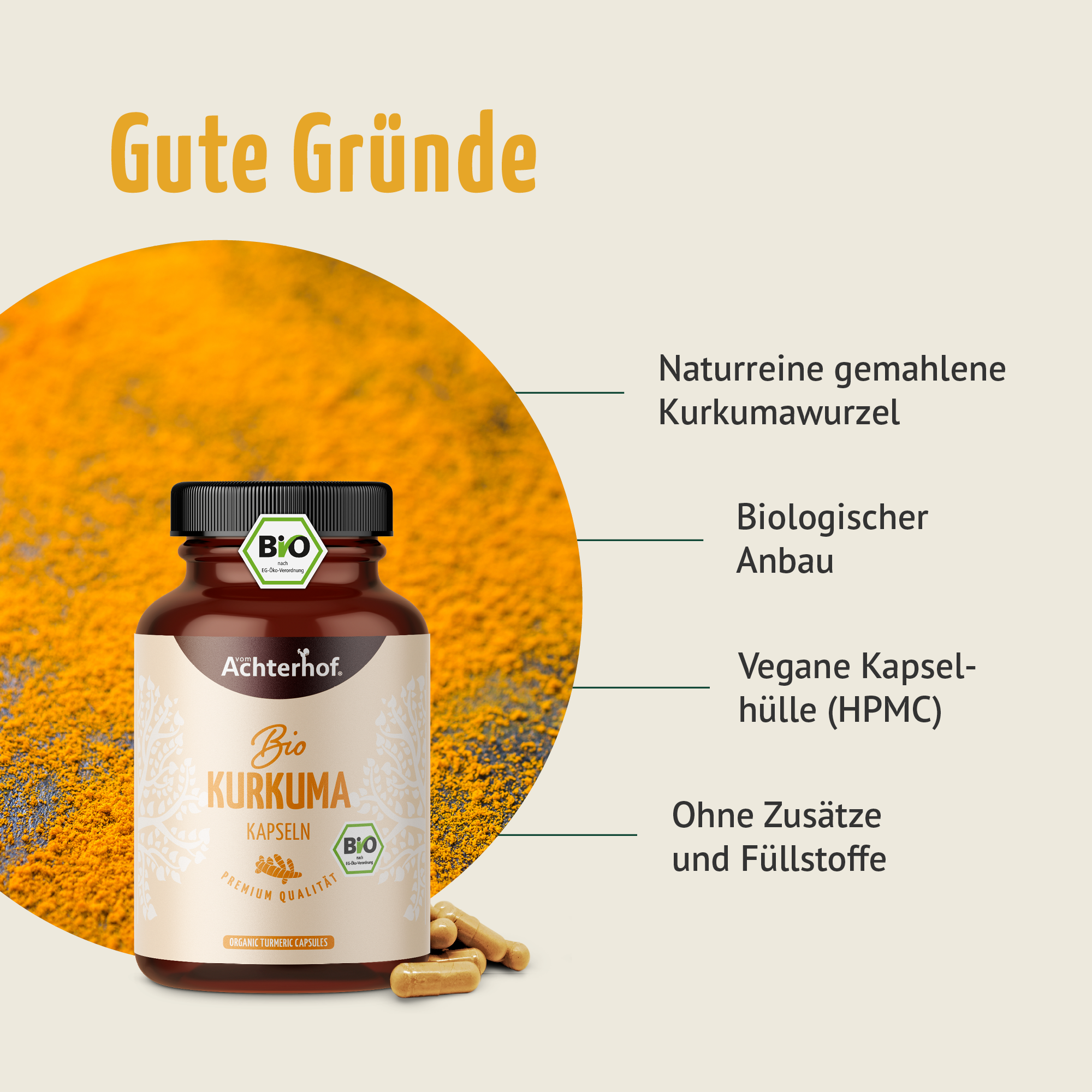 Bio Kurkuma Kapseln (180 Kapseln)