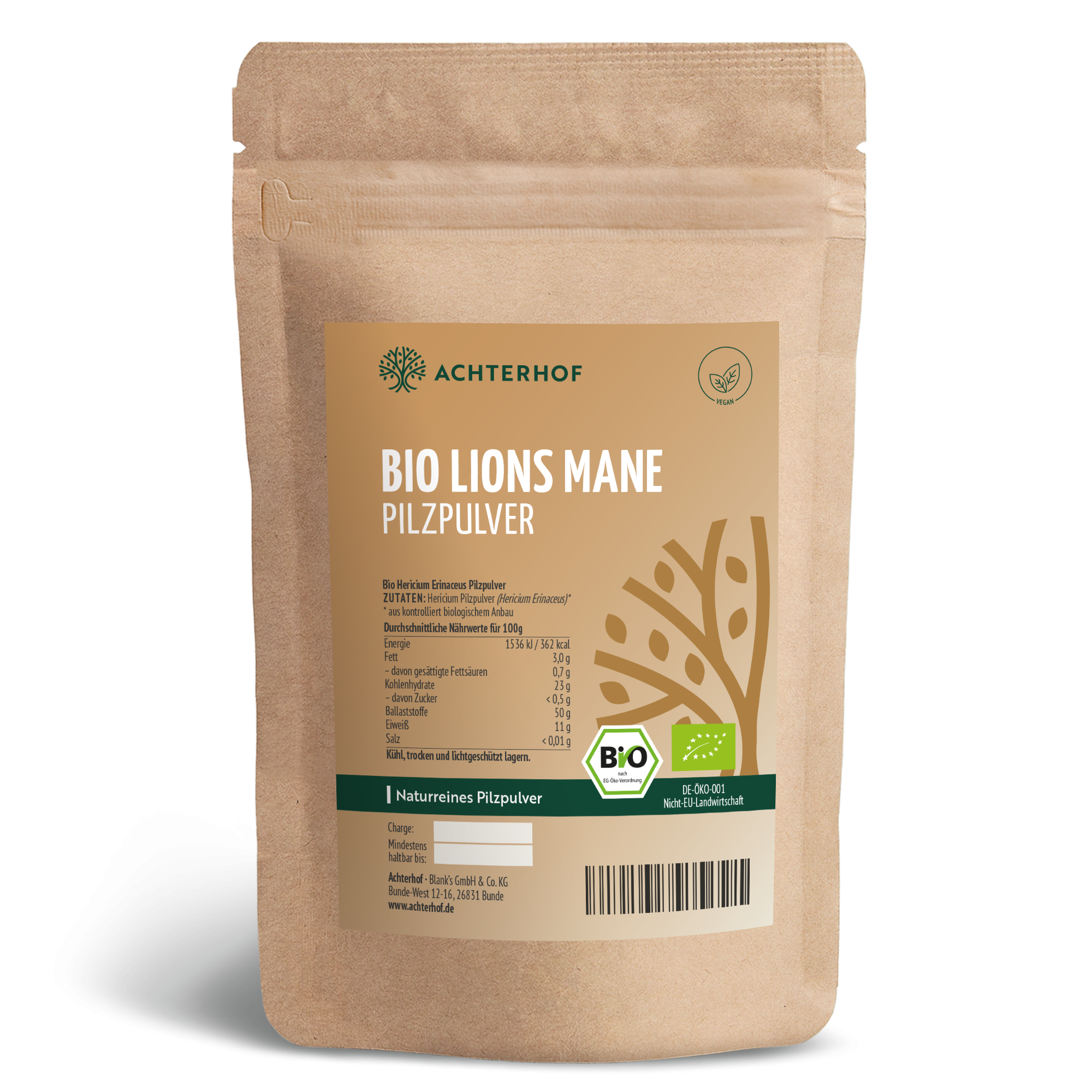 Bio Lions Mane Pilzpulver (250g)