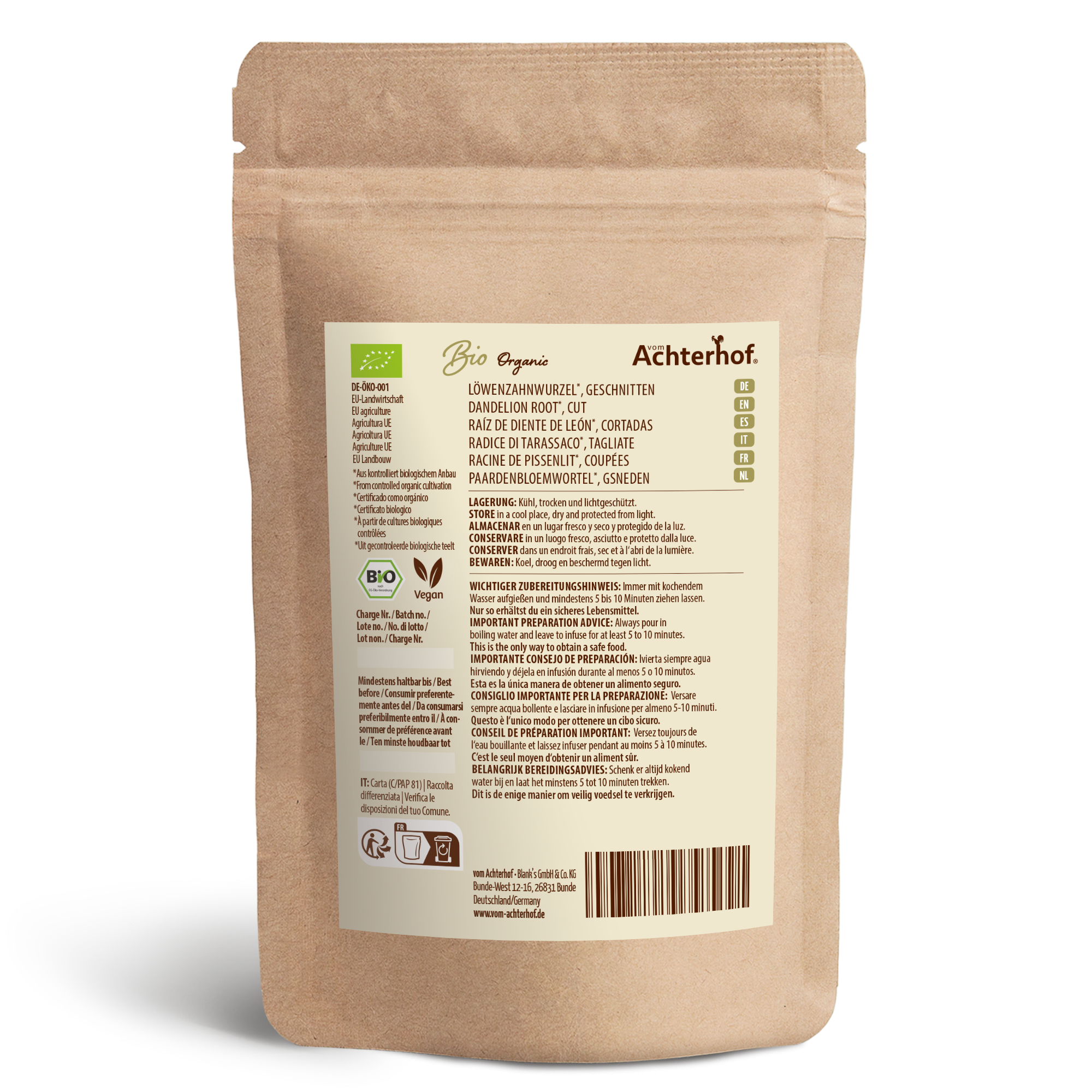 Löwenzahnwurzel geschnitten Bio (500g)