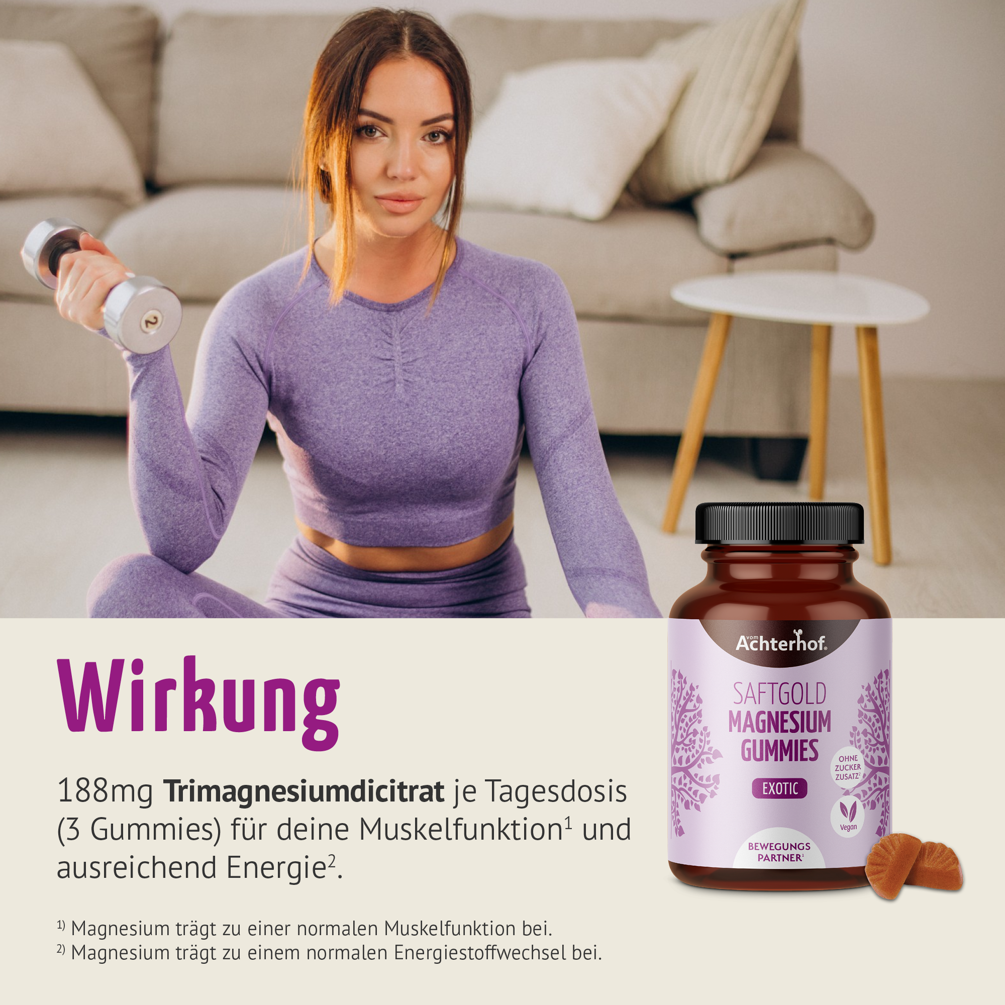 Saftgold Magnesium Gummies Exotische Früchte 3+1 gratis (240 Stück)