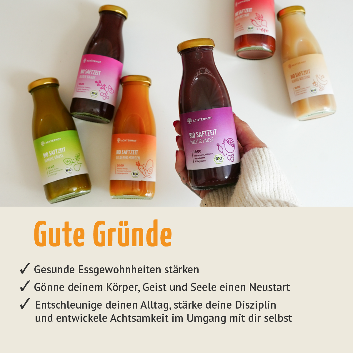 Saftzeit Bio Fastenkur 5+1 Tag gratis