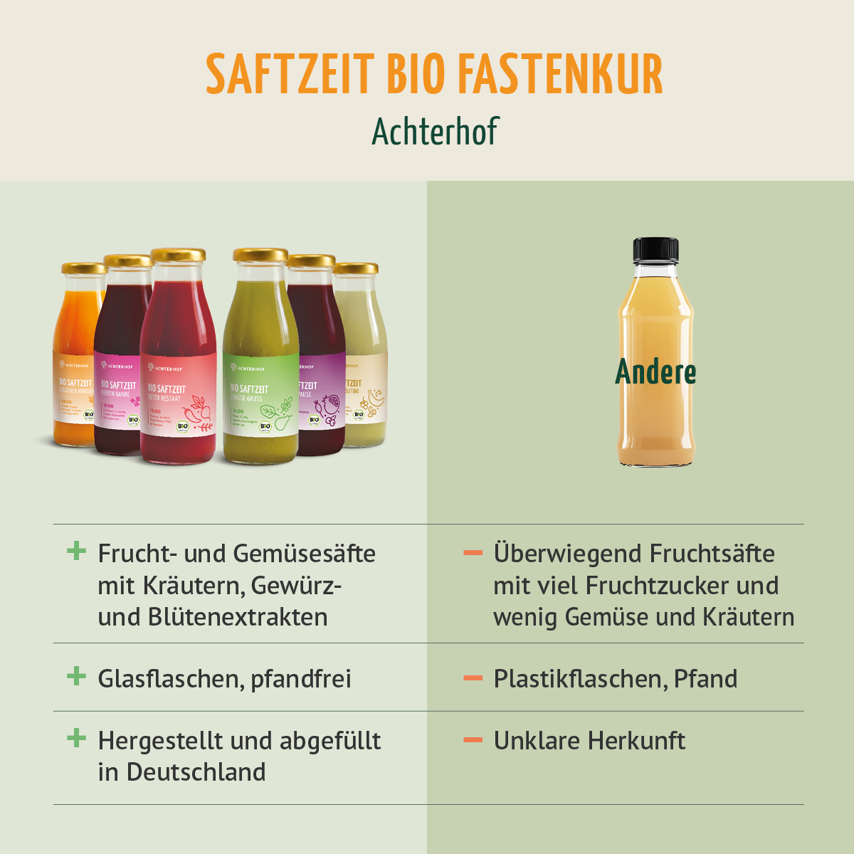 Saftzeit Bio Fastenkur 5+1 Tag gratis