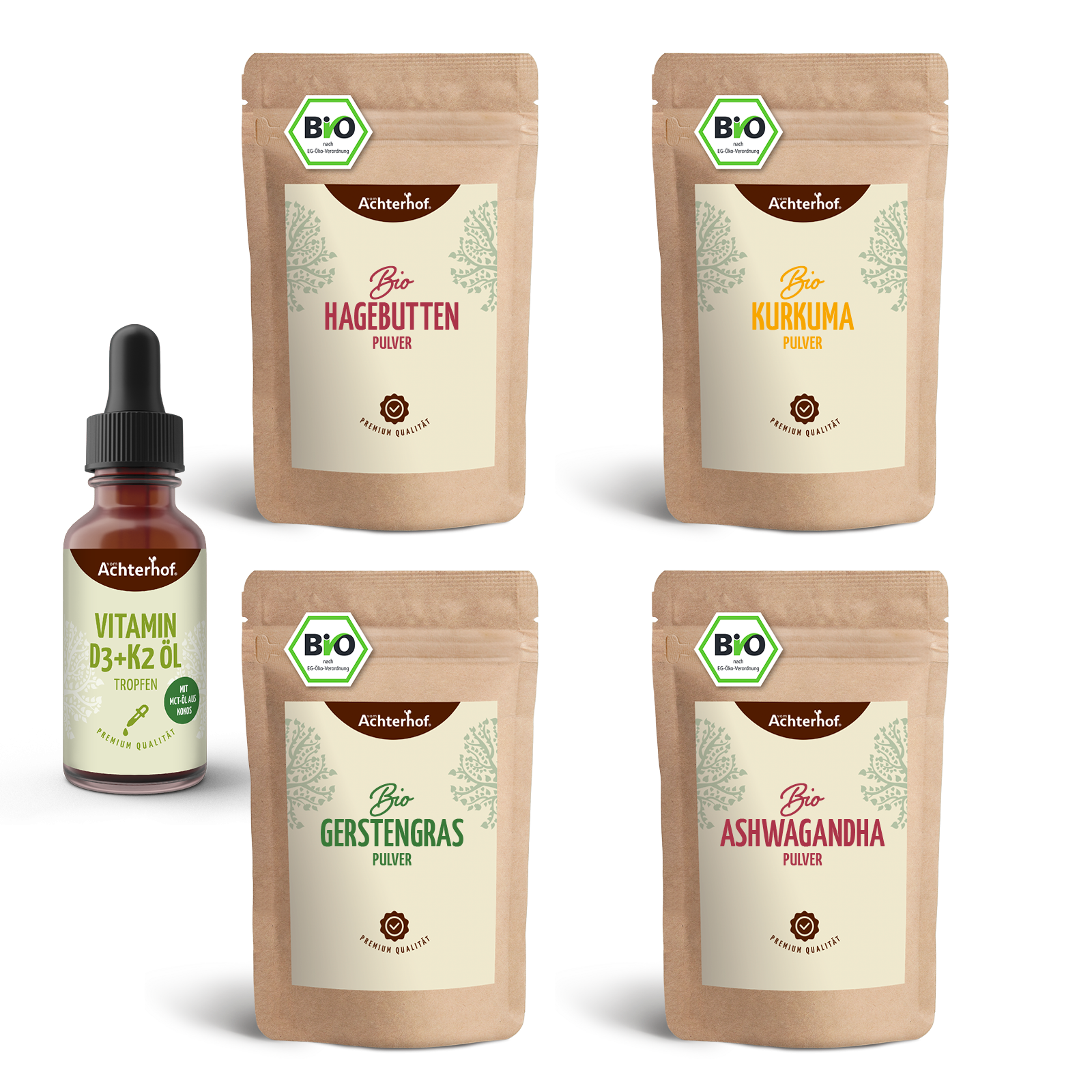 Goldene Milch Mischung 5er Set mit Vitamin D3 + K2