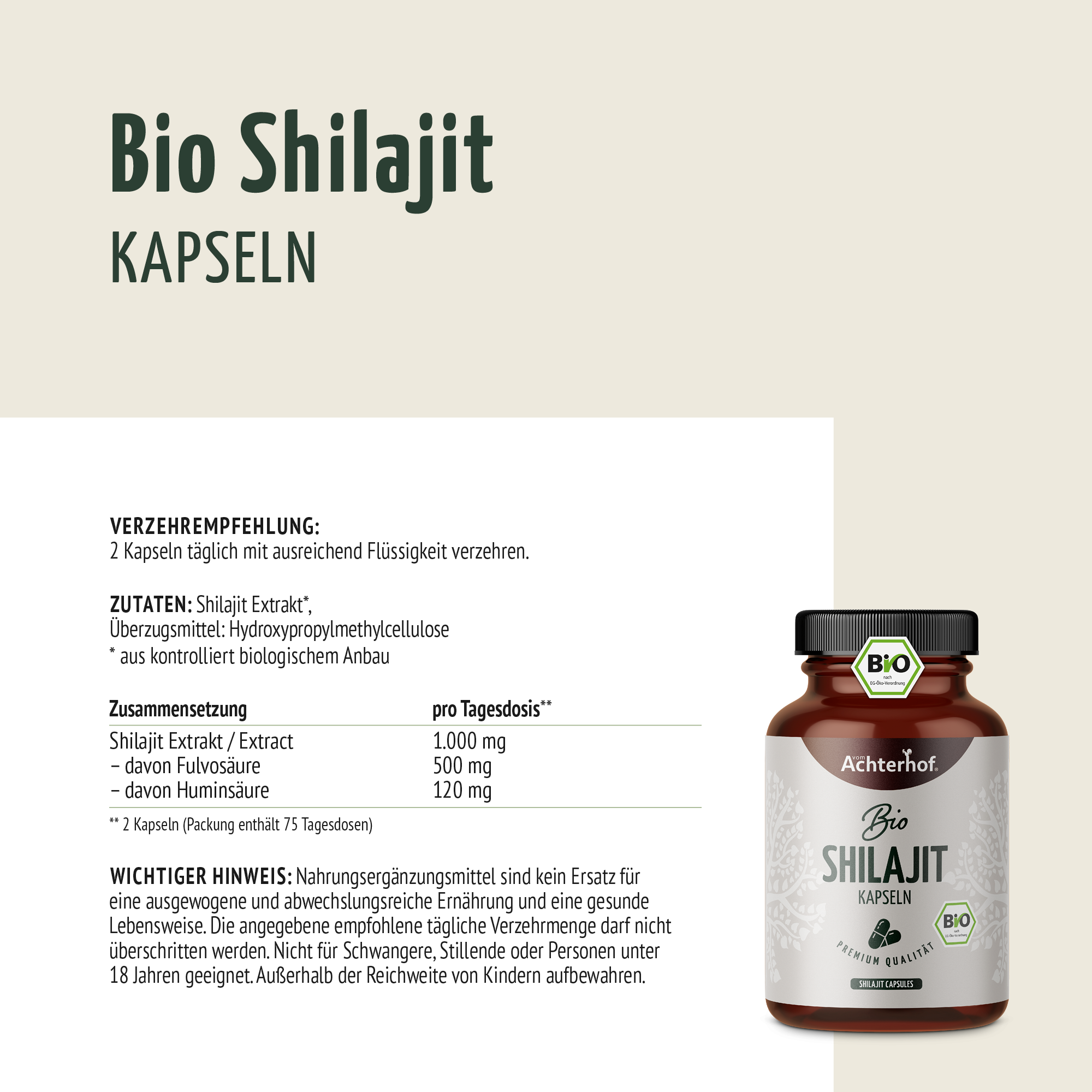 Shilajit Kapseln (150 Kapseln)