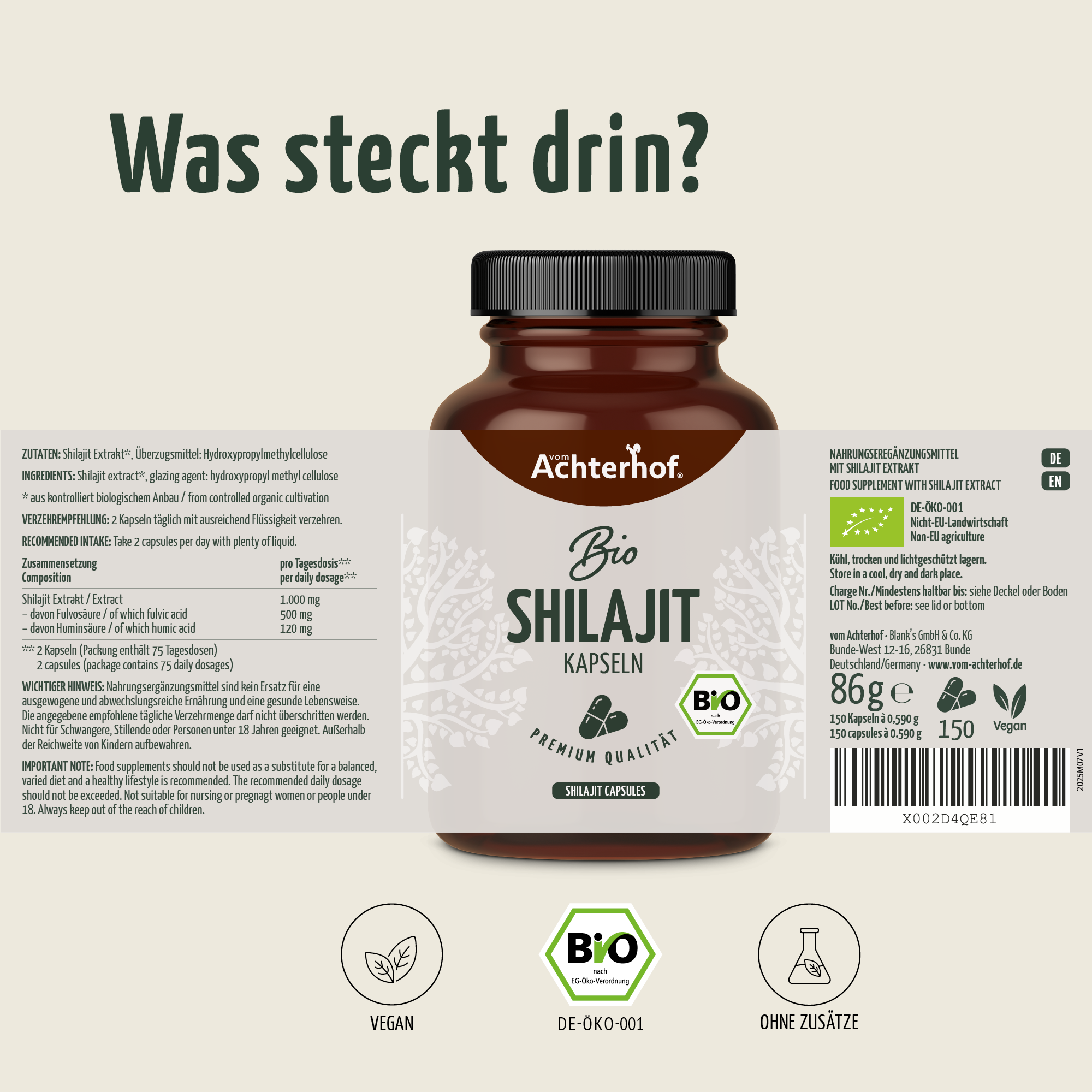 Shilajit Kapseln (150 Kapseln)