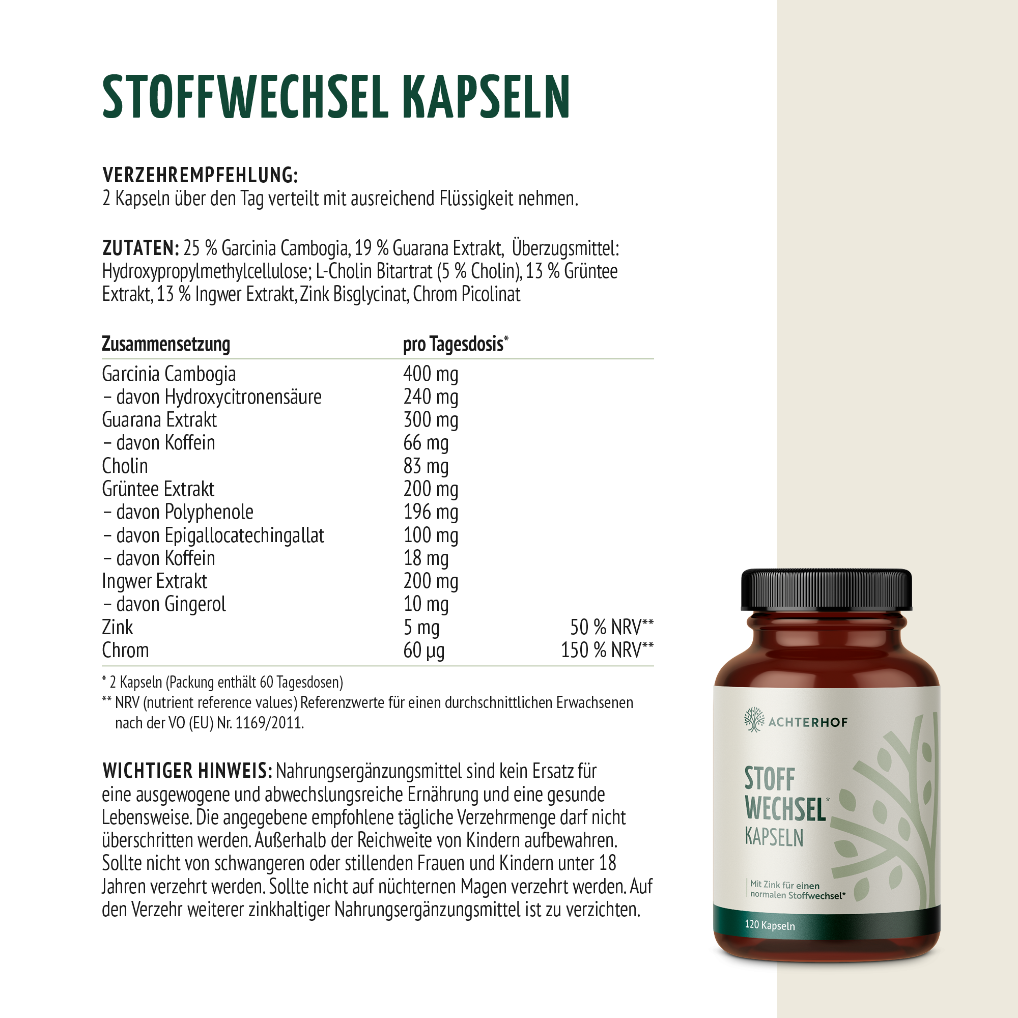 Stoffwechsel Kapseln (120 Kapseln)