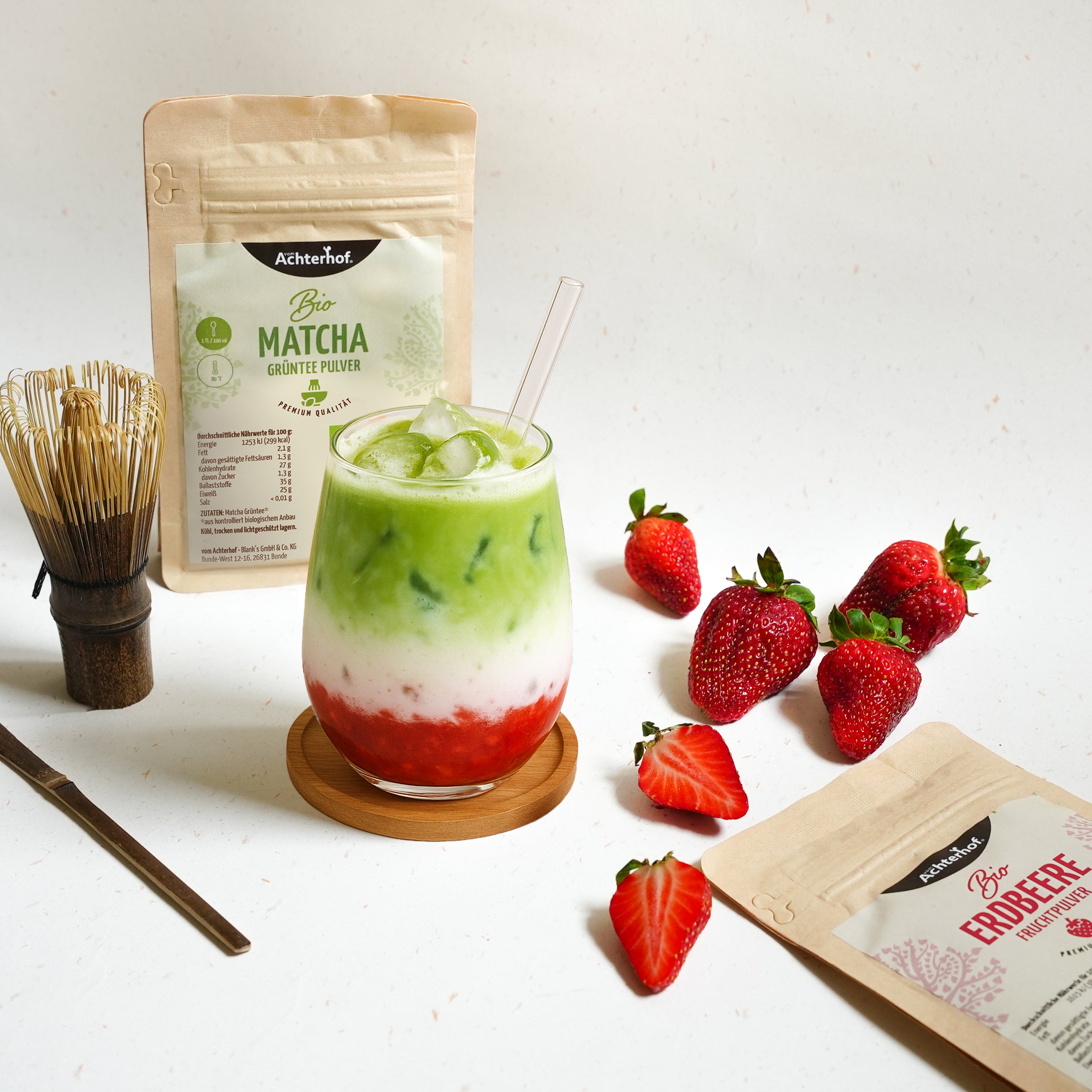 Bio Strawberry Matcha Latte Set