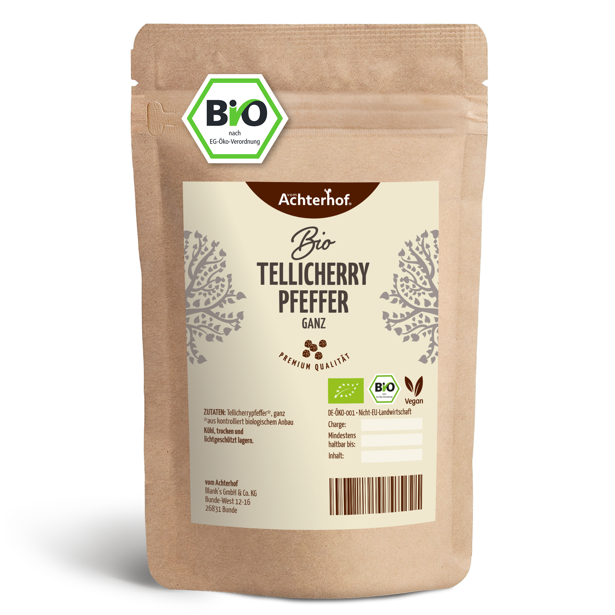 Tellicherry Pfeffer ganz Bio (100g)
