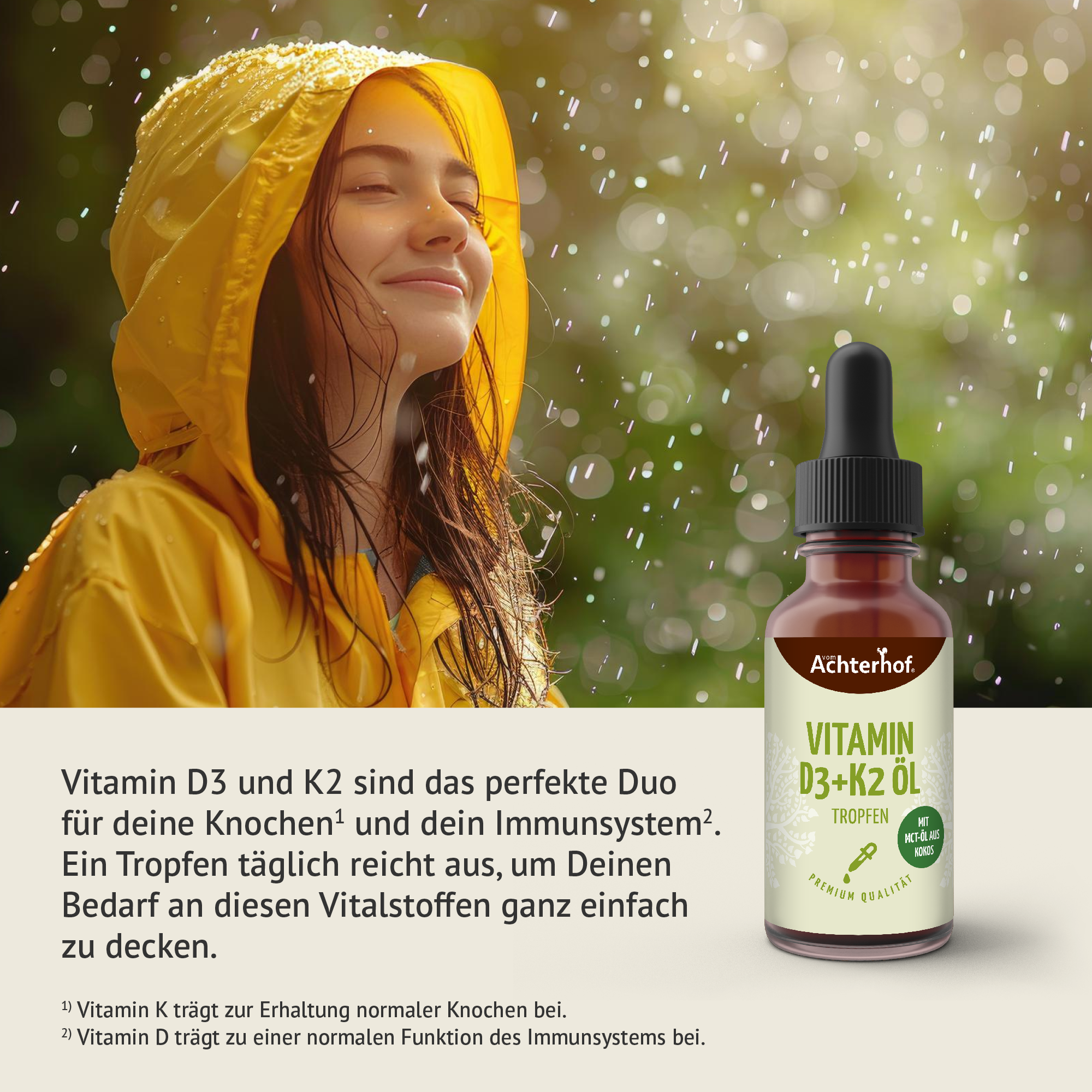 Vitamin D3+K2 Öl Tropfen (50ml)