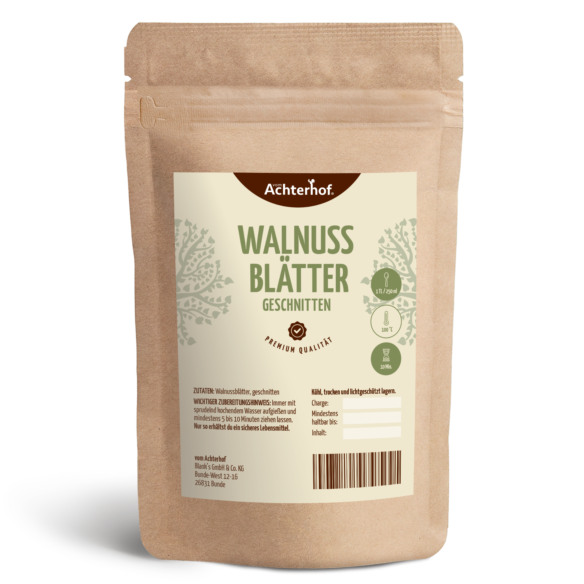 Walnussblätter geschnitten (500g)